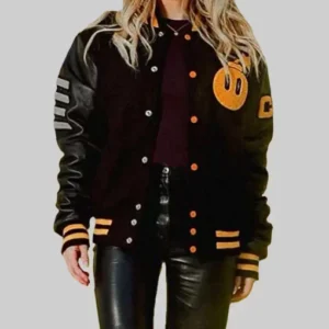 Leather Varsity Jacket For Womens