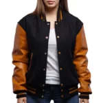 Leather Varsity Jacket Womens