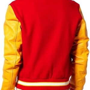 Men Red Yellow Varsity Jacket