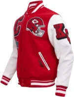 red varsity jacket leather