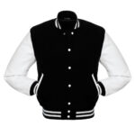 varsity jacket black white