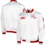 White Ohio State University Varsity Jacket