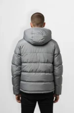 Charcoal Grey Quilted Hooded Puffer Jacket