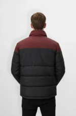 Power Warm Black and Maroon Puffer Jacket