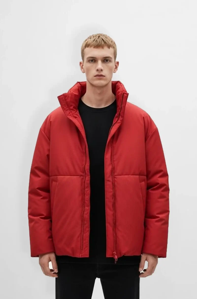 PREMIUM BRIGHT RED PUFFER JACKET Premium Bright Red Puffer Jacket